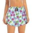 thumbnail image 2 of Goofa Strawberry And Flowers Printed Women 2 in 1 Running Shorts,Quick Dry Athletic Workout Shorts,High Waisted Athletic Shorts with Liner Pockets-XX-Large, 2 of 9