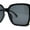 All Black, variant on Womens Minimal 90s Designer Oversize Rectangle Sunglasses White Black