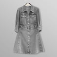 thumbnail image 2 of outfmvch long sleeve dress for women casual long dress mid vintage denim single dress womens dresses fall dresses, 2 of 4