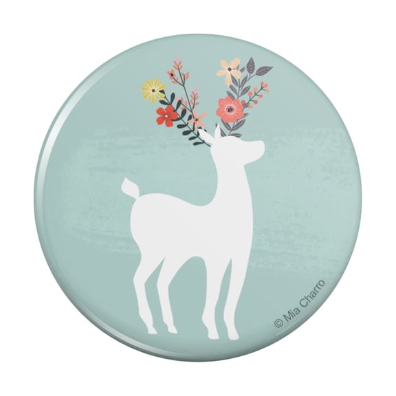 Deer and Flowers Kitchen Refrigerator Locker Button Magnet