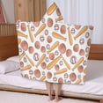 thumbnail image 5 of White Orange Baseball Gear Pattern Hooded Bath Towel，50"x30" for Ages 3 To 12 Kids, Quick Dry Lightweight Soft Microfiber Hood Beach Towel Cover Up for Kids, 5 of 7
