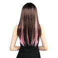 thumbnail image 3 of HLONK 10 Pcs Extensions de Cheveux Synthétiques Colorées à Clipser (Rose Clair), 3 of 4