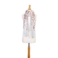 thumbnail image 2 of Gravity Threads Womens Sheer Patterned Stole Scarf - Brown w/ Blue Trim, 2 of 2