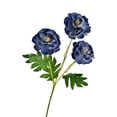 thumbnail image 2 of 3-Head Artificial Ranunculus Stem – 24.4in Realistic Faux Flower for Vases – Silk-Touch Home Decor & Wedding Centerpiece,Navy, 2 of 6