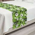thumbnail image 2 of Floral Bed Runner, Digitally Generated Flower Type with Big Leaves, Decorative Accent Bedding Scarf for Hotels Homes and Guestrooms, King, Lime Green Multicolor, by Ambesonne, 2 of 2