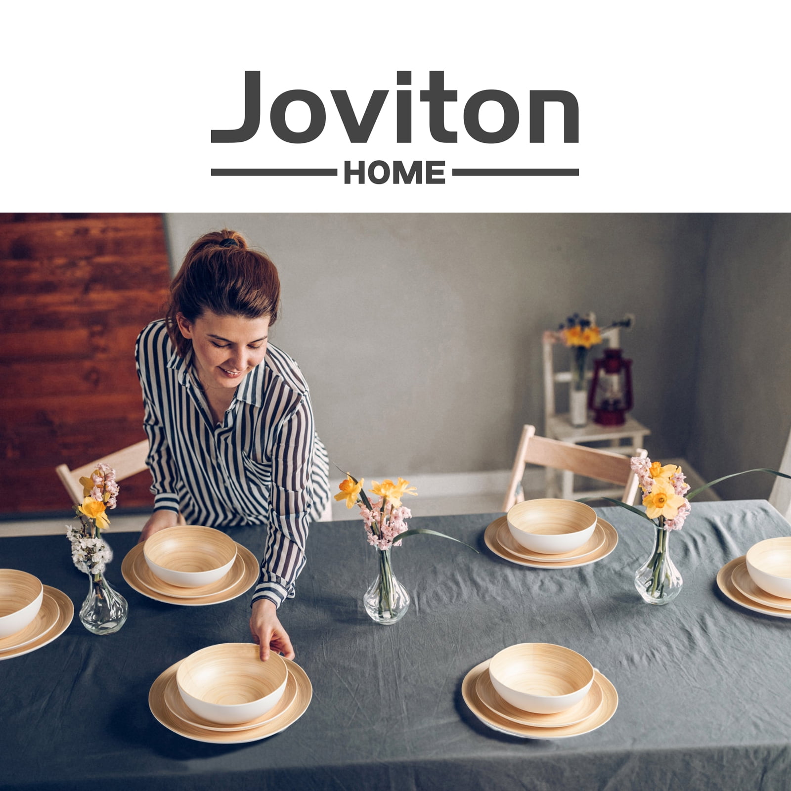 Joviton HOME Joviton 8-Piece Light gray Melamine Mixing Bowls
