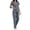 Gray, variant on Women's Scrubs Set – V-Neck Short Sleeve Top & Flare Leg Pants with Pockets Medical Uniforms for Nurse, Doctor, Healthcare Workers