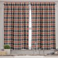 thumbnail image 2 of Ambesonne Checkered Valance & Curtain, Vintage Plaid Lines, 55"x45", Dark Blue Coral Cream, 2 of 6