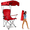 Red, variant on Moclever Heavy Duty Foldable Beach Chair with Canopy Shade, Outdoor Camping Chair with Cup Holder, Supports 330LBS, Dark Blue