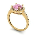 thumbnail image 2 of Halo Engagement Ring for Women - 1.8ct Simulated Pink Diamond in 14K Yellow Gold Promise Ring, 2 of 6