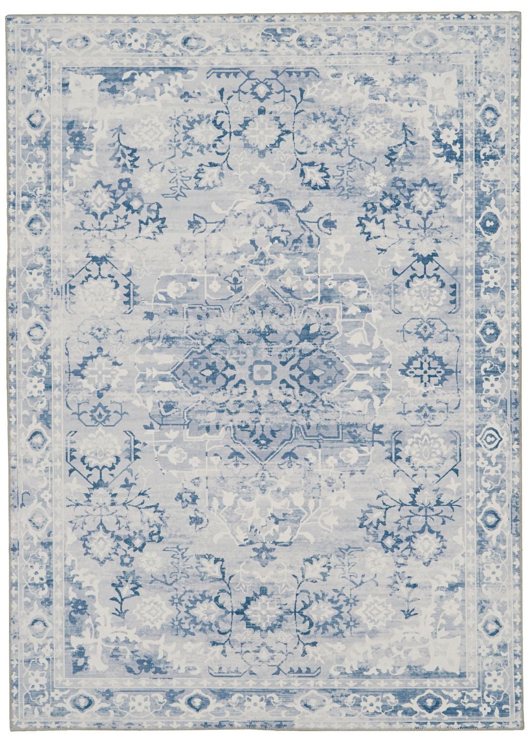 Harris 2' x 3' Washable Accent Rug, Grey and Ivory