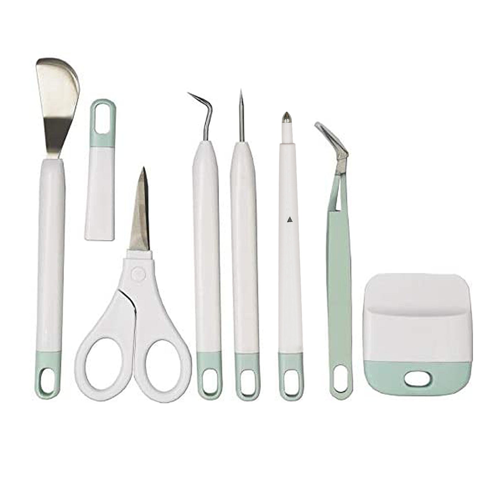 KingFinger 7 pcs Craft Vinyl Weeding Tools Set Basic Craft Tools for Cricut/Silhouette/Siser, Mint