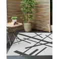 thumbnail image 2 of Unique Loom Outdoor Modern Collection Area Rug - Mikado (10' Square Black and White), 2 of 10