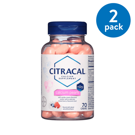 (2 Pack) Citracal Pearls Calcium Supplement With Vitamin D3, Chews, 70 (Best Tasting Calcium Chews)