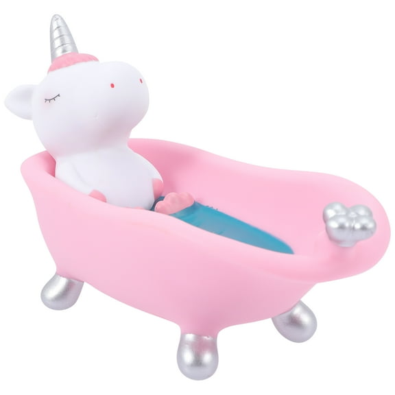 Toyandona Soap Holder for Kids Bathroom Pink Enamel Unicorn Shape 1Pcs 6.7x3.5in