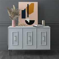 Liberty 3 Door Accent Cabinet, Dove Gray with Faux Marble Top