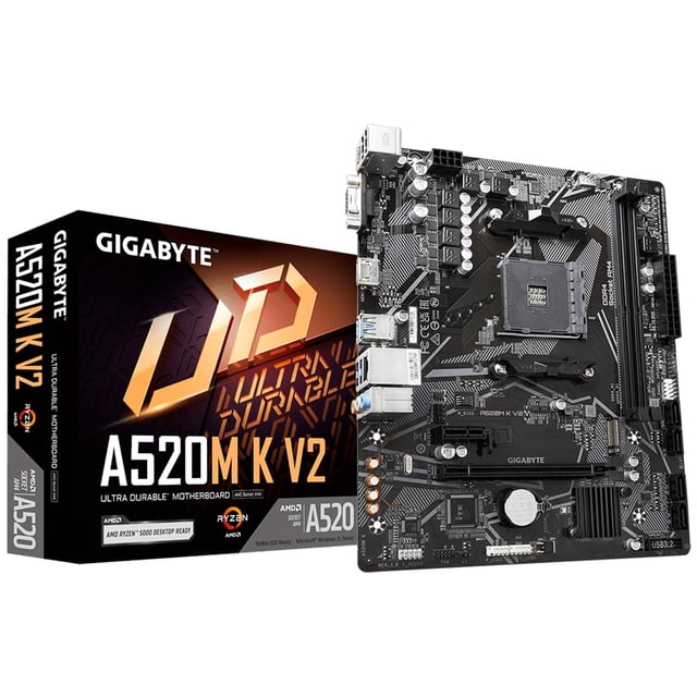 Tarjeta Madre GIGABYTE A520M K V2 AMD AM4 DDR4 Micro-ATX Negro