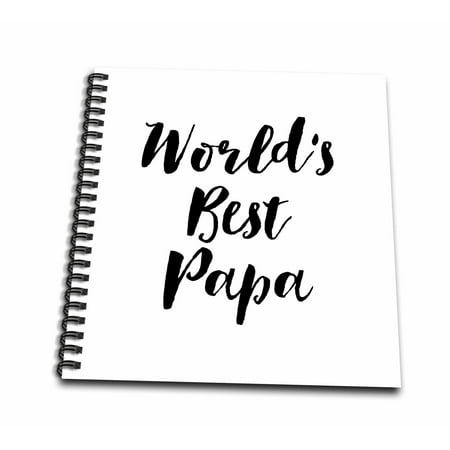 3dRose Phrase - Worlds Best Papa - Mini Notepad, 4 by