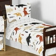 thumbnail image 6 of Sweet Jojo Designs Mod Dinosaur Black Tan and Orange Toddler Bed Comforter 5 Piece Bedding Set, 6 of 6
