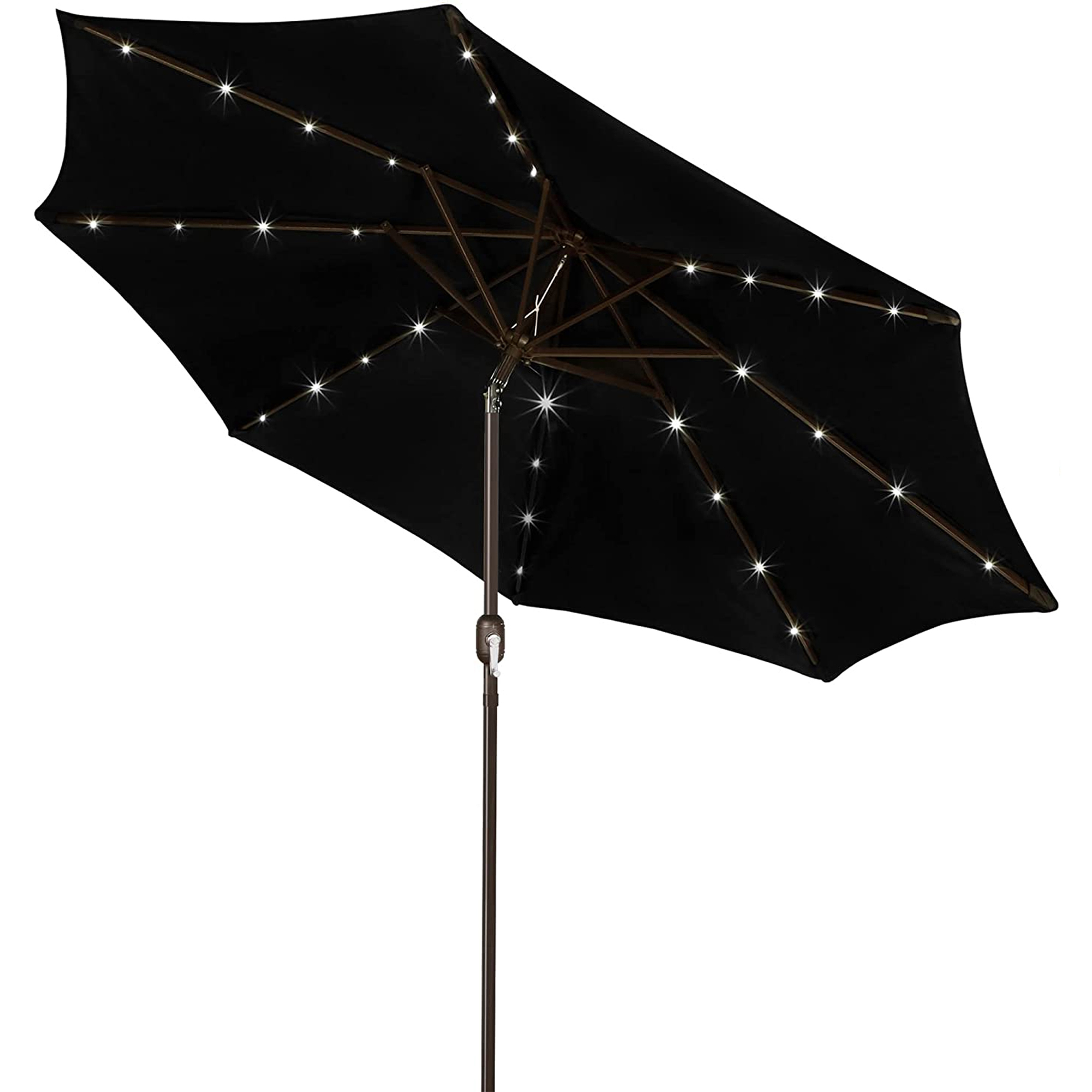 9 ft Solar Powered Patio Market Table Umbrella with 32 LED Lights