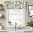 thumbnail image 2 of Vintage Magnolia Valance Curtain White Blooming Floral Watercolor Green Window Valances Rod Pocket Short Curtains Window Treatments for Kitchen Bedroom Bathroom Laundry 60" x 14", 2 of 9