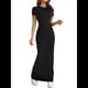 thumbnail image 1 of Vestido de Noche Ajustado, Elegante, Informal, con Cuello Redondo y Mangas para Mujer Negro S, 1 of 9