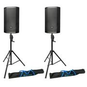 (2) JBL PRX815W 15" 1500w Powered PA DJ Speakers+(2) Crank-Up Speaker Stands