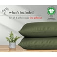 thumbnail image 4 of California Design Den King Pillow Cases Set of 2 - 100% Organic Cotton Pillowcases - Olive Green, 4 of 10