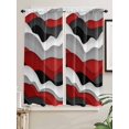 thumbnail image 2 of Bedroom Curtains 63 Inches length, Red Black Ombre Window Treatment Curtain Drapes, Modern Geometric Moire Abstract Art Rod Pocket Curtain Panels for Living Room Kitchen, 42"x63", 2 Panels, 2 of 7