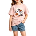 thumbnail image 2 of Zylarhe Boys Halloween Shirts Short Sleeve Crewneck Casual Summer Fashion Top with Cute Print for Kids Pink 9-10 Years, 2 of 4