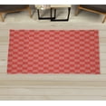 thumbnail image 1 of Checkers Game Decorative Rug, Geometric Grid Style Monochrome Squares in Traditional Game Board Design, Quality Carpet for Bedroom Dorm and Living Room, 6 Sizes, Pink Coral, by Ambesonne, 1 of 1