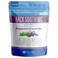 thumbnail image 1 of Sal de baño calmante para la espalda, 32 onzas de sal de Epsom con aceites esenciales naturales de bergamota, lavanda, eucalipto y menta, además de vitamina C en una bolsa sin BPA con cierre a presión, 1 of 1