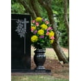thumbnail image 4 of Sympathy Silks Artificial Cemetery Flowers -Lime Mum and Lavender Rose Bouquet, 4 of 6
