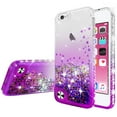 thumbnail image 3 of Compatible for Apple iPhone 8 Plus Case, iPhone 7 Plus Case, with [Temper Glass Screen Protector] SOGA Diamond Glitter Liquid Quicksand Cover Cute Girl Women Phone Case [Cear/Purple], 3 of 5