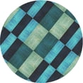thumbnail image 1 of Ahgly Company Tapis d'Intérieur Ronds à Motifs Bleu Foncé Gris Bleu Nouveauté, 9' Ronds, 1 of 6