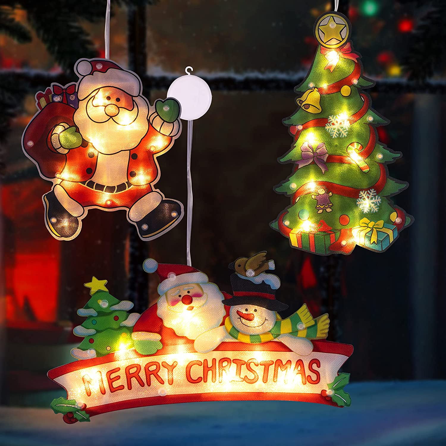 Chirstmas Gnome LED Lights Hanging Pendant Window Xmas Tree Ornament Decor Toy 