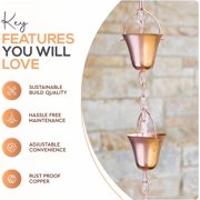 Marrgon Copper Rain Chain - Bell - 6.5'