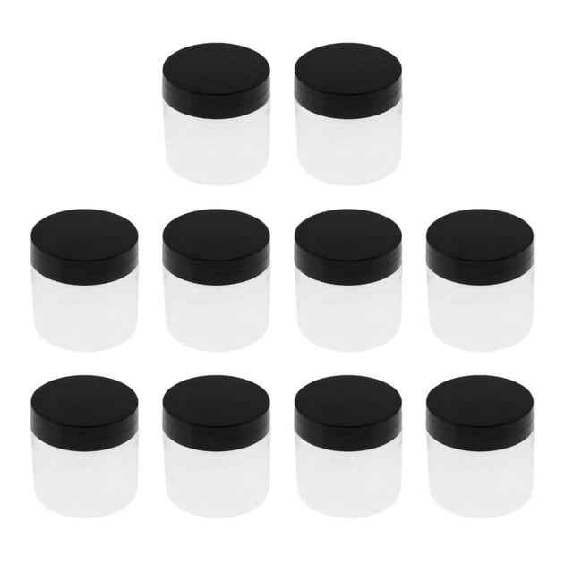 Frasco para mascotas con tapa, botella de almacenamiento, ligero, a prueba de fugas, transparente, de boca ancha para pasta 10 Uds 50ml