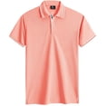 thumbnail image 3 of Geeksport Polo Shirts for Men Short Sleeve Solid Color Causal Collared Golf Tennis T-Shirt Men's Golf Polo Shirts Business Polo Shirts coral red M, 3 of 8