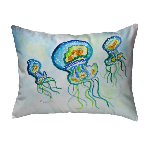 Betsy Drake KS1039 11 x 14 in. Three Jellyfish Non-Corded Indoor & Outdoor Pillow
