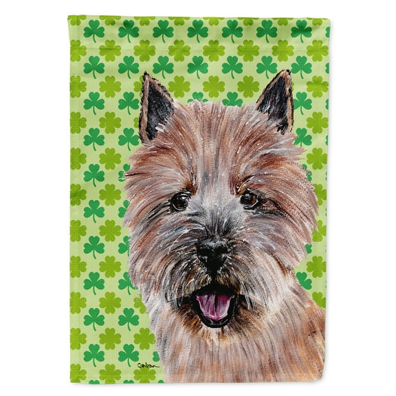 Norwich Terrier Lucky Shamrock St. Patricks Day House Flag