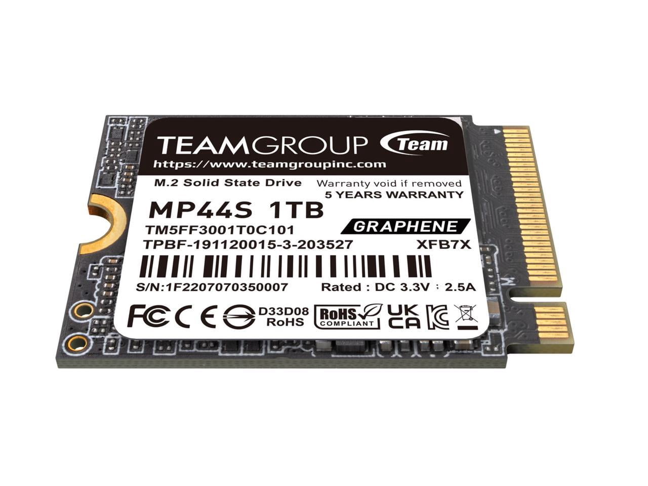 Team Group MP44S M.2 2230 1TB PCIe 4.0 x4 with NVMe, STEAM Deck Compatible, Internal Solid State Drive (SSD) TM5FF3001T0C101