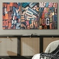 thumbnail image 2 of PixonSign Canvas Print Wall Art Set Multicolor Wood Block Letter Variety Decorative Patterns Typography Modern Art Industrial Colorful Multicolor Warm for Living Room, Bedroom, Office - 24"x36"x3, 2 of 5