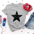 thumbnail image 5 of Bovemsi 4Th of July Oversized Shirt Women Casual Printing Short Sleeves Round Neck Loose T Shirt Blouse Tops, Gray Women's Summer Short Sleeve T-Shirts, L, 5 of 8