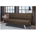thumbnail image 3 of Vineego Modern Convertible Fabric Futon Sofa Bed, Brown, 3 of 7