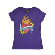 Big Girls' Burning Logo Short Sleeve Youth Tee, Purple, Harley Davidson