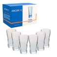 thumbnail image 1 of Juego de 6 Vasos Curveados Vidrio Francés Transparente, Modelo Treck, Capacidad 340 ml con Caja de Regalo, 1 of 3