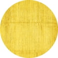 thumbnail image 1 of Ahgly Company Machine Washable Indoor Round Solid Yellow Modern Area Rugs, 8' Round, 1 of 4