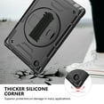 thumbnail image 6 of Decase Shockproof Case for Samsung Galaxy Tab A8 10.5" SM-X200 X205 X207, Military Grade Protection Rotating Stand Hand Strap Shoulder Strap Kids Friendly Bumper Rugged Case,Black, 6 of 9