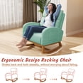 thumbnail image 3 of Glider Rocking Chair Nursery Comfy Accent Chair with High Backrest Upholstered Living Room Chairs with Side Pocket Armchair Reading Chair for Bedroom Nursery Office, Green, 3 of 7